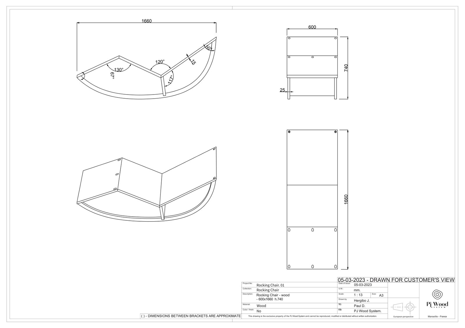Nova Chair — Plan coté